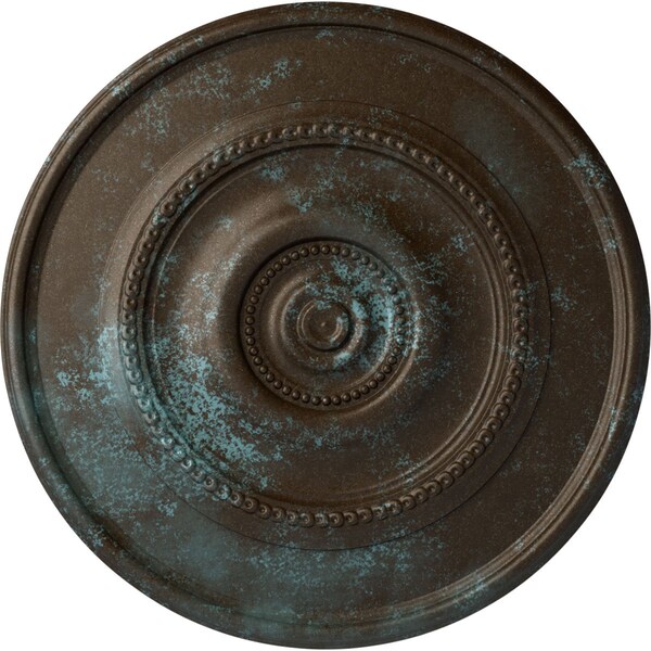 Ekena Millwork Traditional Reece Ceiling Medallion (Canopies up to 5 7/8"), 24 3/8"OD x 1 1/8"P, Bronze Blue Patina CM24REBBS - main